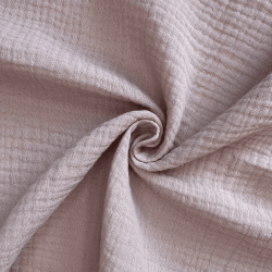 Ткань Муслин Жатый, цвет Пыльно-Розовый (на отрез)  в Щекино