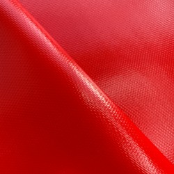 Ткань ПВХ 600 гр/м2 плотная, Красный (Ширина 150см), на отрез  в Щекино