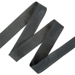 Окантовочная лента-бейка, цвет Чёрный 22мм (на отрез)  в Щекино