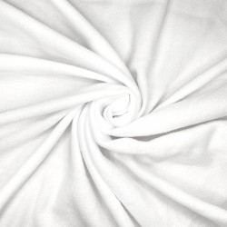 Ткань Флис Односторонний 130 гр/м2, цвет Белый (на отрез)  в Щекино