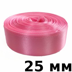Лента Атласная 25мм, цвет Розовый (на отрез)  в Щекино