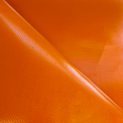Тентовый материал ПВХ 450 гр/м2, Оранжевый (Ширина 160см), на отрез  в Щекино, 450 г/м2, 699 руб