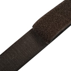 Контактная лента 40мм (38мм) цвет Тёмно-Коричневый (велькро-липучка, на отрез)  в Щекино