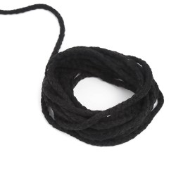 Шнур для одежды тип 2, цвет Чёрный (плетено-вязаный/полиэфир)  в Щекино