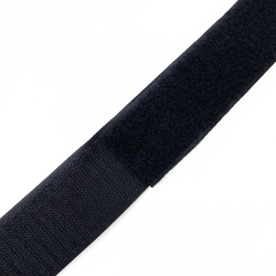 Контактная лента 40мм (38мм) цвет Черный (велькро-липучка, на отрез)  в Щекино